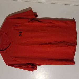 Red small under armor v neck tshirt